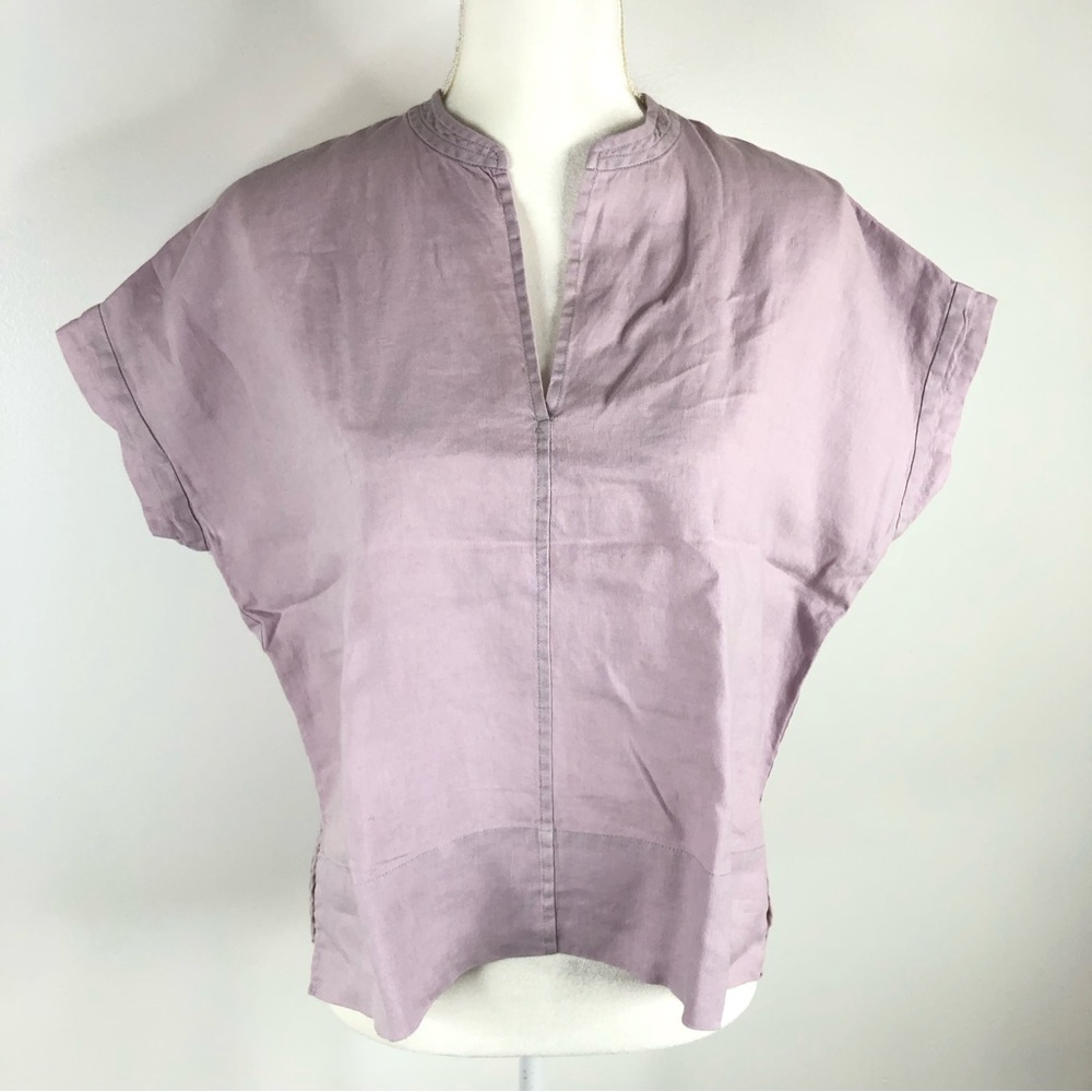 Everlane Womens 4 Small Lavender Purple Linen Boxy Top Blouse